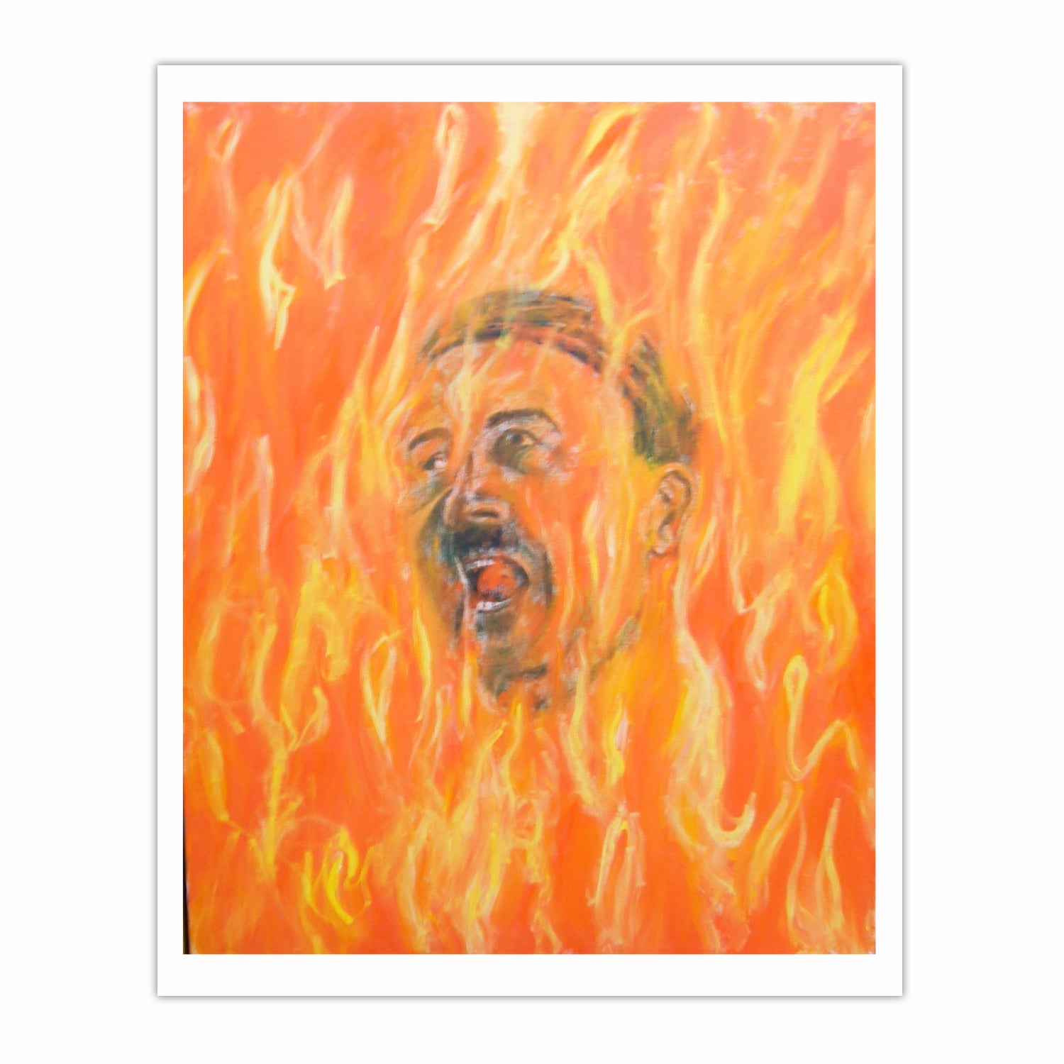 Adolf burning in Hellfire