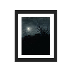 Moonlight Scene, Houses in Background